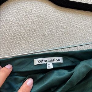 Reformation Spritz Silk Green Top
